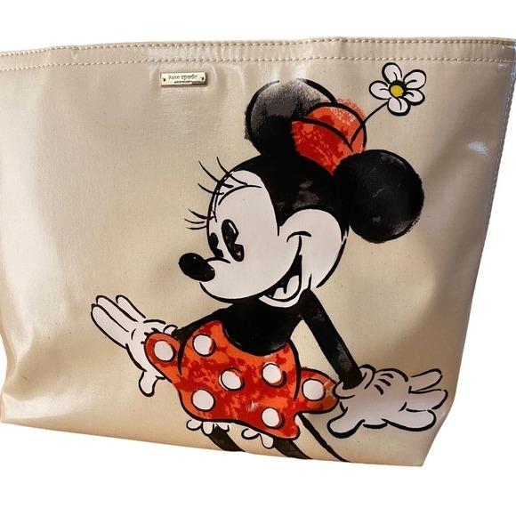 Kate Spade x Disney Minnie Mouse Francis Womens Tote Bag Cream OS - Picture 8 of 16